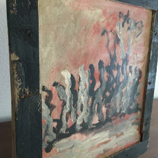 Purvis Young 1990's Abstract Figural Painting on Board and Handmade Frame For Sale - Image 9 of 12