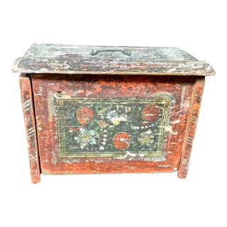 Early 19th Century Wooden Scandinavian Trinket Box With Drawers For Sale