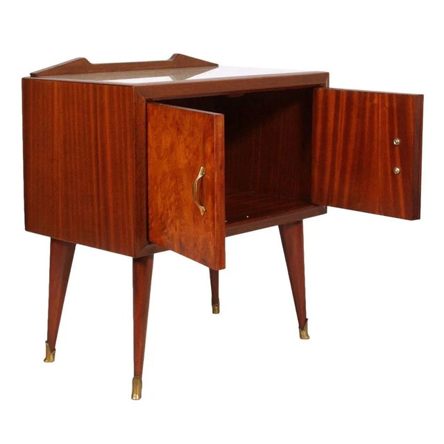 Paolo Buffa Mid-Century Rosewood & Elm Burl Nightstand from Paolo Buffa, 1940s For Sale - Image 4 of 6