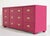 Drexel Mid Century Campaign Lowboy Dresser Passage Collection by Drexel in Pink - Newly Painted For Sale - Image 4 of 12