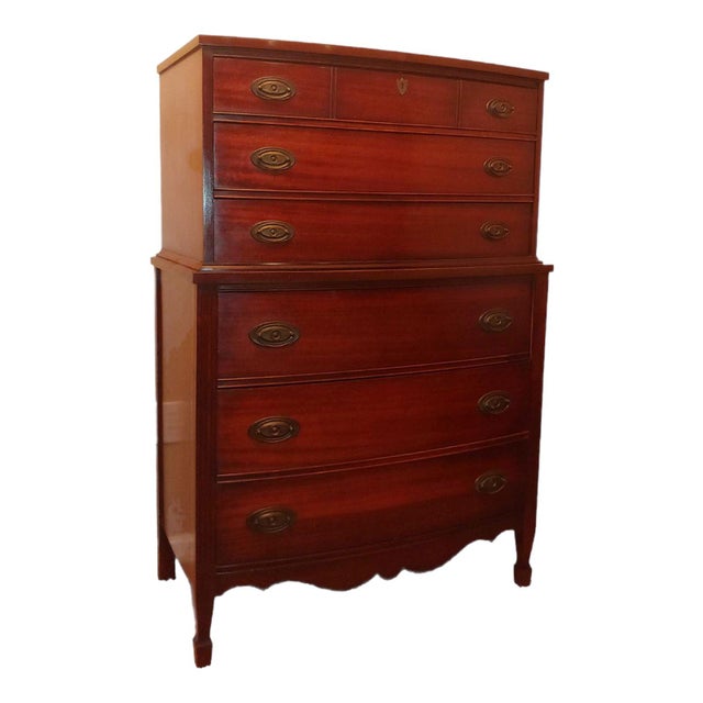 Dixie Federal Style Bow Front Highboy Dresser Chairish