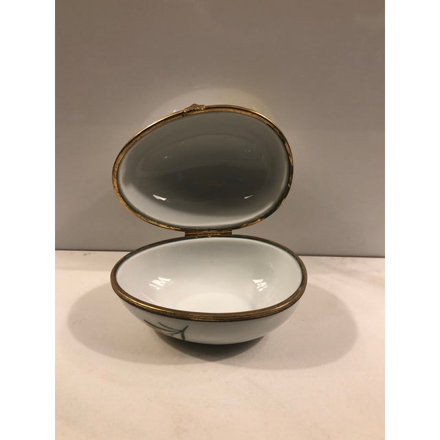 French Limoges Yellow Gomphrena Egg Trinket Box For Sale - Image 9 of 9