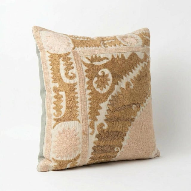 This beautiful 22'' x 26'' hand-embroidered Suzani pillow cover was made from authentic Uzbek cotton fabric. The intricate...