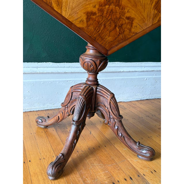 Late 19th Century Carved Burled Ash Tilt-Top Hexagon Table For Sale In New York - Image 6 of 10