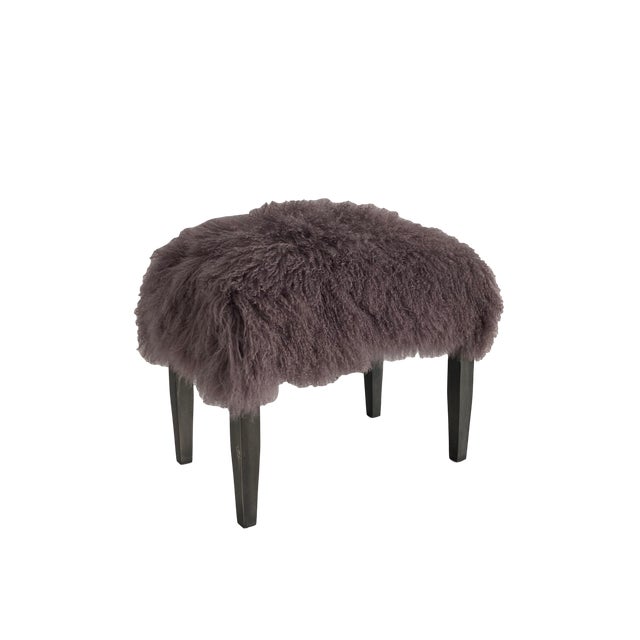 2000 - 2009 Mauve Tibetan Lamb Bench Ottoman For Sale - Image 5 of 8
