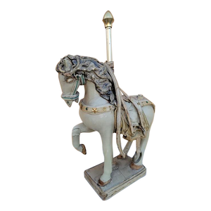 Vintage Leather Carousel Horse Signed by Teresa Corning