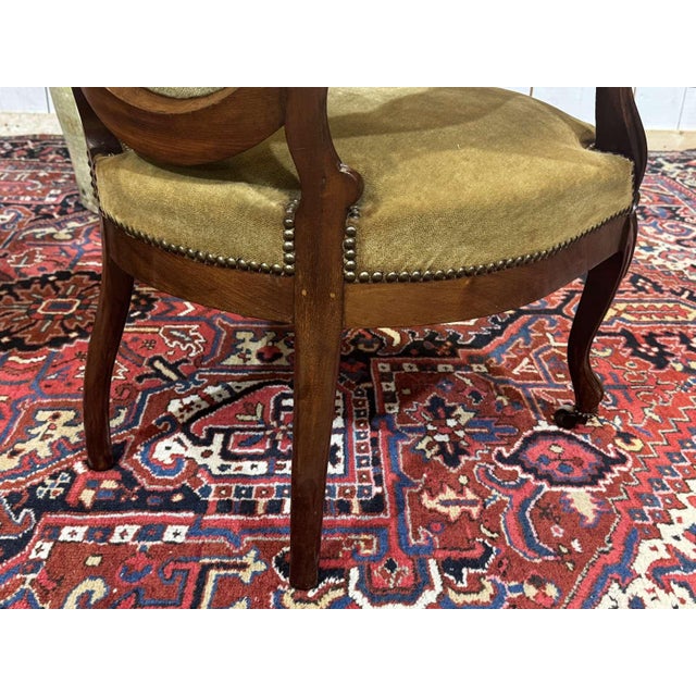 19th-Century Napoleon III Mahogany Armchairs, Set of 2 For Sale - Image 12 of 18