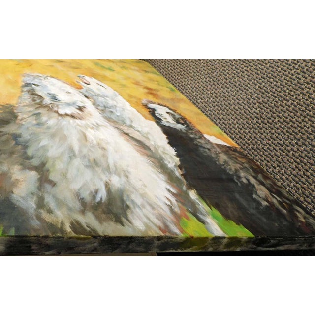 Linda Davidson Llamas Original Oil Painting Artwork on Canvas For Sale - Image 4 of 10