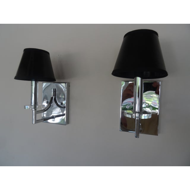 Modern Modern Chrome + Glass Wall Sconce For Sale - Image 3 of 7