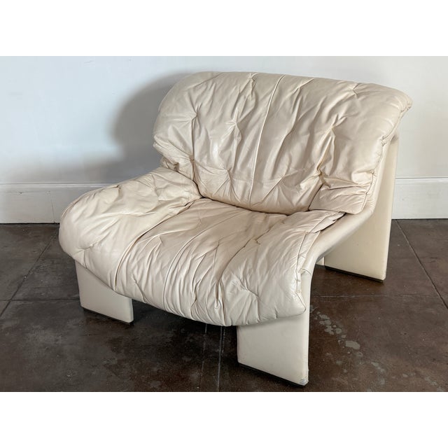 Vintage 1970s Swiss Leather Chair For Sale - Image 4 of 12