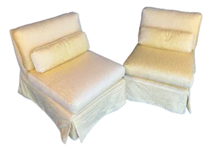 Late 20th Century Set of Yellow Slipper Chairs