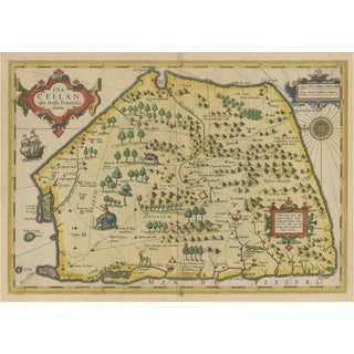 Antique 5-Sided Map of Sri Lanka, 1606 For Sale