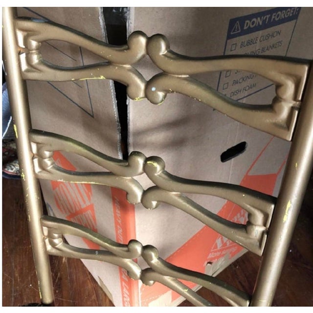 Metal 1970s Pair of Italian Gilded Gold Chairs With Zebra Print Cushions For Sale - Image 7 of 11