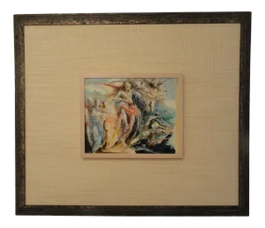 1980s "Celestial" Unsigned Oil Painting on Canvas