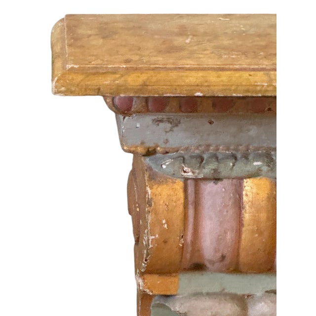 Early 20th Century Matching Pair of Italian Painted Brackets With Faux Marble Tops. For Sale - Image 5 of 10