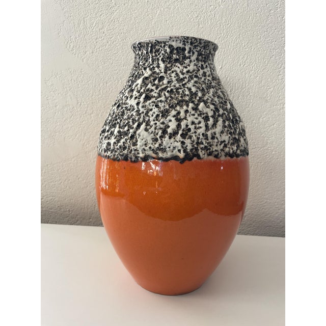 Black Orange Glazed Fat Lava Oval Vase by Trude Carstens for Carstens Tönnieshof, 1970 For Sale - Image 8 of 8