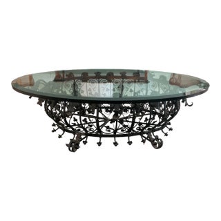 Late 19th Century Antique French Wrought Iron Planter Coffee Table For Sale