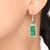 Real emerald pave set dog tag dangling earrings gold Natural 5CTW emerald diamond dangling earring gold Emerald cut...