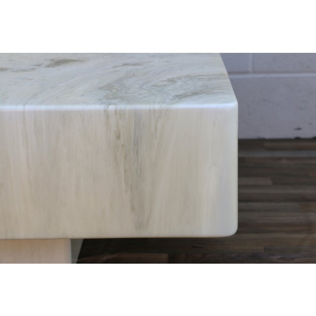 Vintage 1970s Italian Faux Marble Coffee Table | Willy Rizzo Mid-Century Modern For Sale - Image 15 of 18