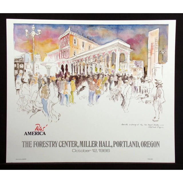 Impressionist William Papas the Forestry Center Art Show Poster Portland Oregon 1986 For Sale - Image 3 of 3