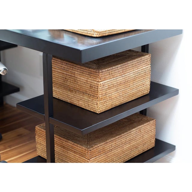 2020s Artifacts Rattan Flat File Storage Box with Lid in Honey Brown For Sale - Image 5 of 9
