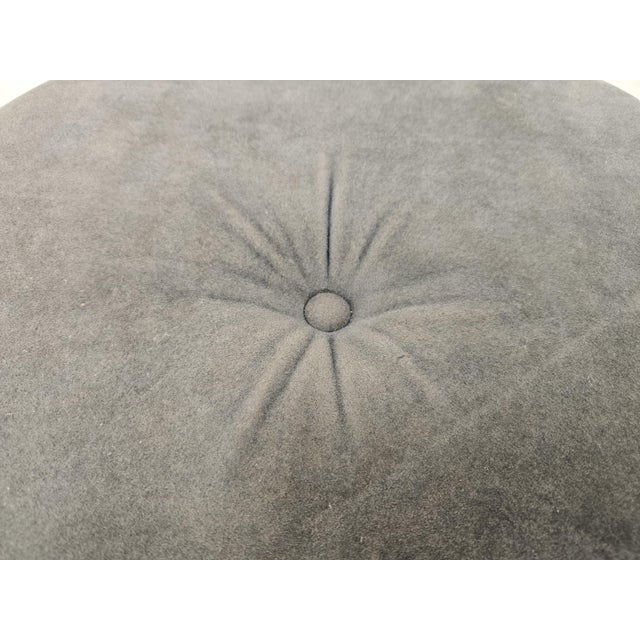 Mid-Century Italian Round Velvet Stool, 1960s For Sale - Image 10 of 13