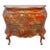 Red Lacquer & Scenic Chinoiserie Decorated 3-Drawer Bombay Chest C1920 For Sale