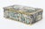 This vintage mid century modern abalone, brass and rosewood hinged box has a wonderful brass turtle on the top floating on...