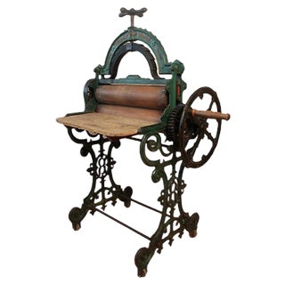 Antique Cast Iron Sheet Press For Sale