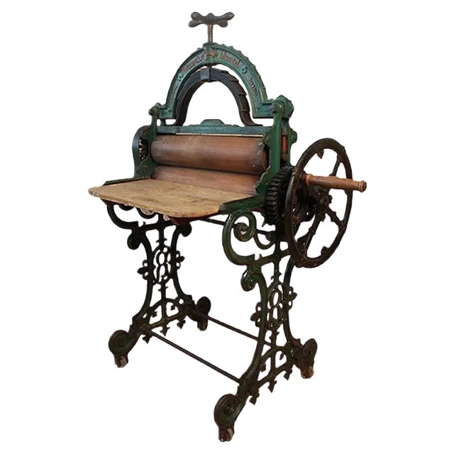 Antique Cast Iron Sheet Press For Sale