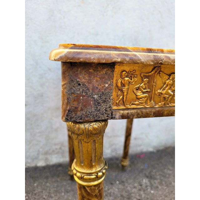 Napoleon III 19th Century Retractable Onyx and Bronze Table For Sale - Image 13 of 18