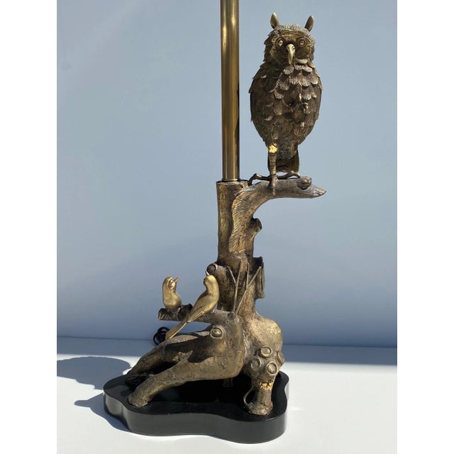 Bronze Owl Lamp by Marbro For Sale - Image 9 of 12