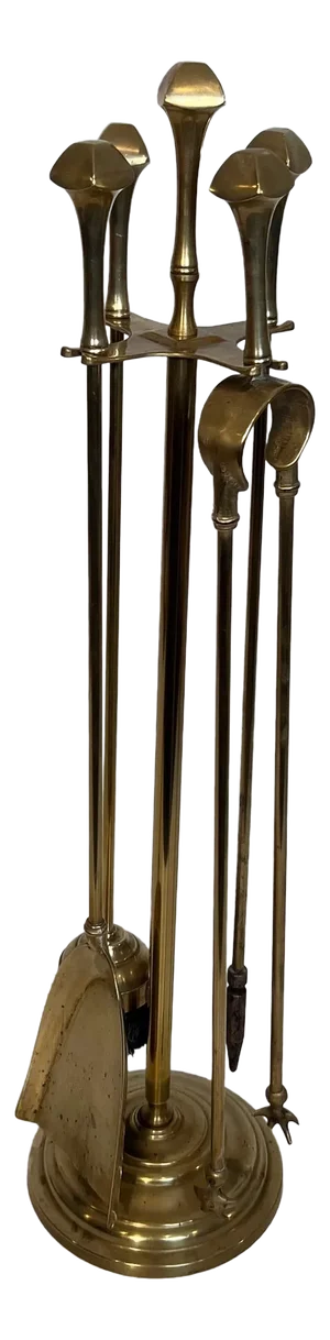 Neoclassical Style Brass Fireplace Tools. French. Circa 1970