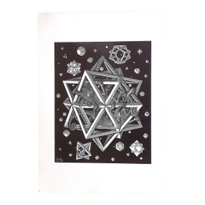 Vintage 20th Century Signed/Dated M. C. Escher Lithograph - "Stars"