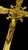 An ornate gilt bronze crucifix featuring detailed floral terminals and a central corpus figure. These altar crucifixes...