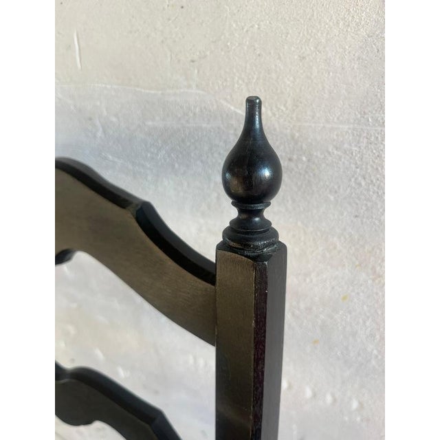 Black High-Back Dining Chairs in Black Wood and Red Velvet, Set of 6 For Sale - Image 8 of 11