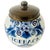 Beautiful hand -painted Delft Blue ToeBack Pot from Ceramics Factory Velsen in Sassenheim with the original brass lid....