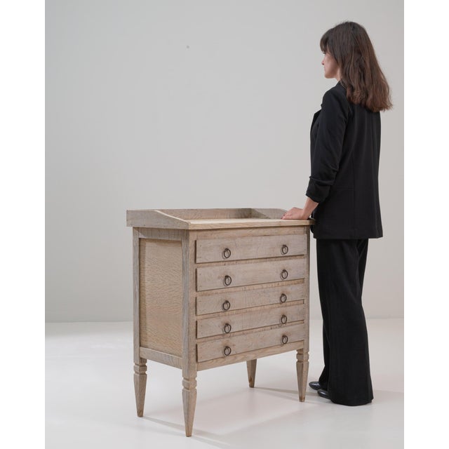 Wood Mid 20th Century French Neoclassical Wooden Chest of Drawers For Sale - Image 7 of 18