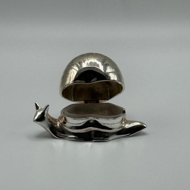 Vintage 1970s Silver Plated Snail Salt Cellar For Sale - Image 10 of 12