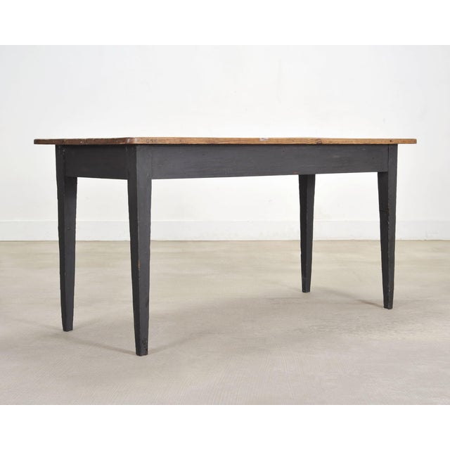 19th Century Rustic Country French Provincial Pine Farmhouse Dining Table For Sale - Image 5 of 18
