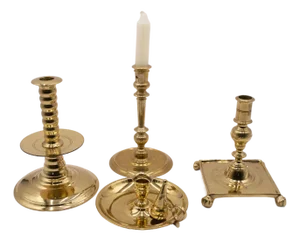Virginia Metalcrafters Set of 4 Brass Colonial Williamsburg Candlesticks