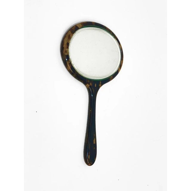 Mid-Century English Faux Tortoiseshell Portable Mirror, 1950s For Sale - Image 9 of 11