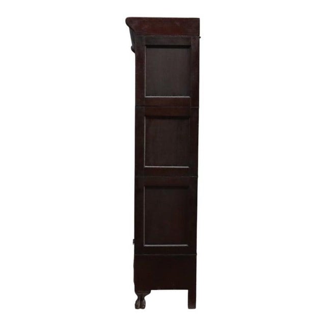 Grand Rapids Arts & Crafts Mahogany 3 Stack Clawfoot Barrister Bookcase C1920 For Sale - Image 9 of 11