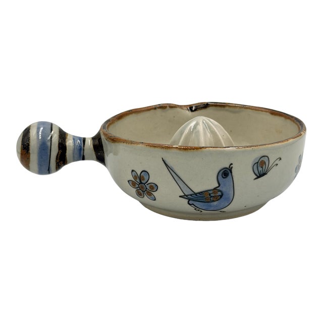 1950s Folk-Art Ken Edwards Mexican El Palomar Tonala Hand Painted Citrus Juicer For Sale