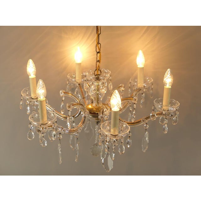 German Crystal Glass Chandelier, 1970s For Sale - Image 14 of 16