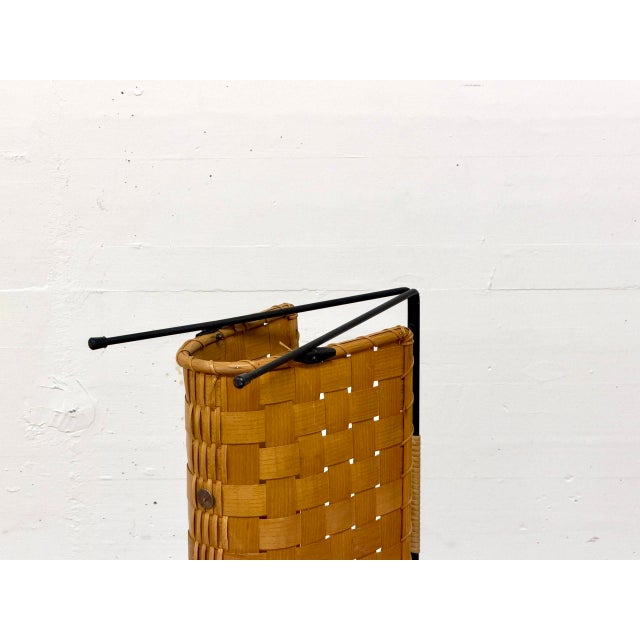 Brown Mid-Century Magazine Rack in Woven Wood and Metal, 1960s For Sale - Image 8 of 14