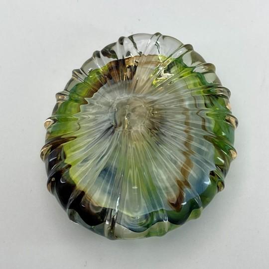 Small Cowrie Shell Paperweight, Seashell Glass Sculpture/Figurine (Vintage Art Glass) For Sale - Image 11 of 14