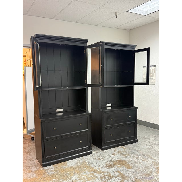 Ballard Designs Ballard Designs Tuscan File Console + Hutches, Pair For Sale - Image 4 of 12