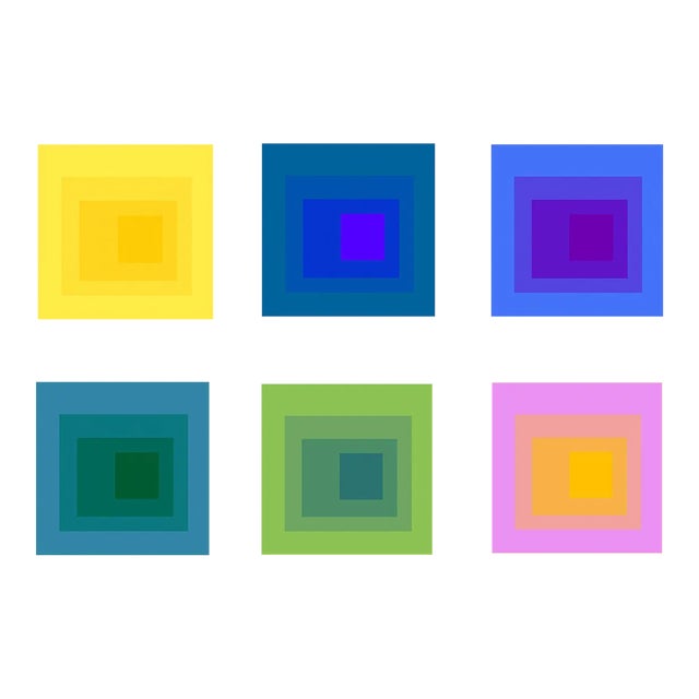 Contemporary Geometric Art in Color Set of 6 - 24" X 24" For Sale