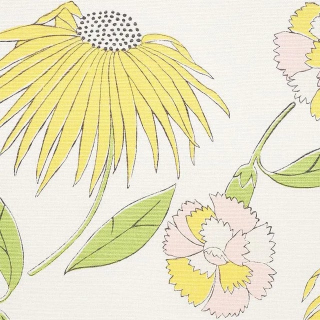 Inspired by a vintage dress beloved by Celerie Kemble, this spirited, slightly retro floral pattern features just two...